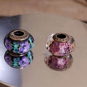 Pandora Murano Glass Sterling silver charms
